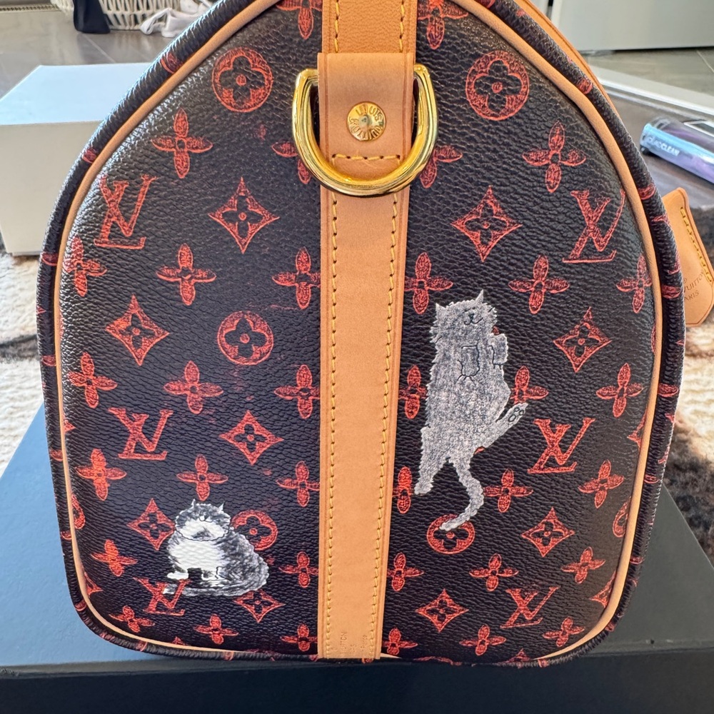 Grace Coddington Louis Vuitton Monogram Cat Speedy 30 Bag - Picture 5 of 10